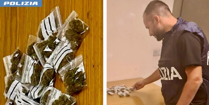 FATTORINO DELLA DROGA ARRESTATO DALLA POLIZIA DI STATO NASCONDEVA IN AUTO DOSI DI COCAINA, HASHISH E MARIJUANA PRONTE PER LO SPACCIO