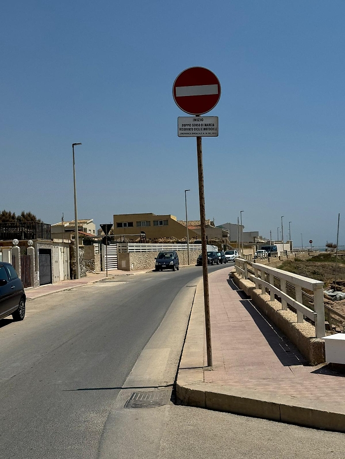 Uno dei tratti riguardanti la viabilità a Scoglitti