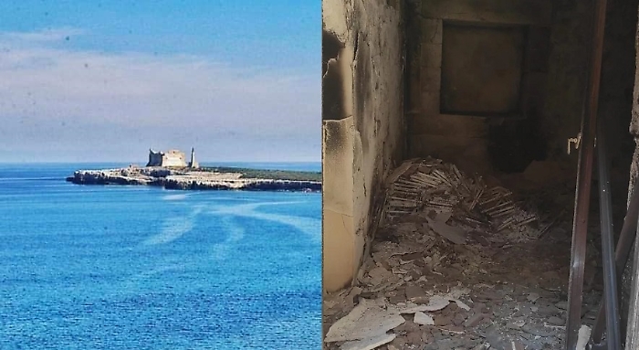 Incendio alla Fortezza di Isola di Capo Passero