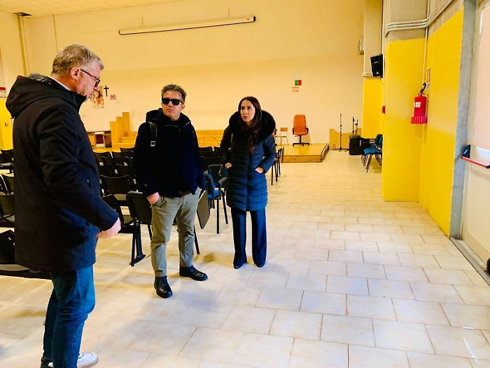 La consigliera Caruso durante il sopralluogo di questa mattina