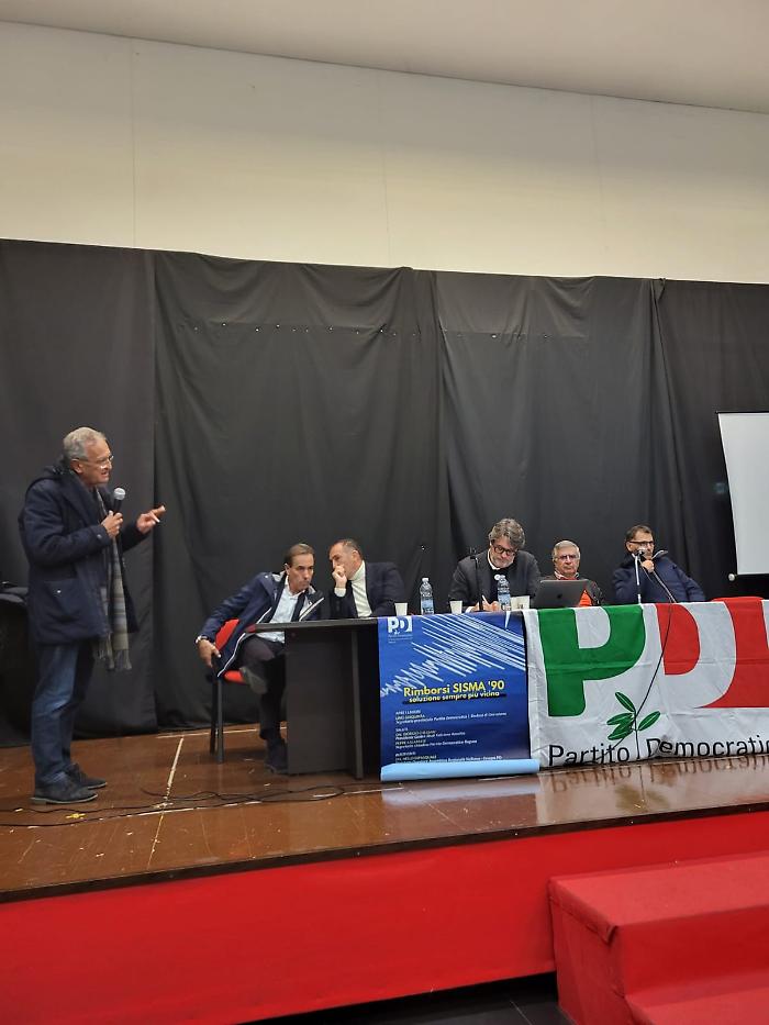 L'intervento dell'associazione Sisma 90 durante l'iniziativa tenutasi al centro studi Rossitto