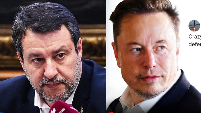 da sinistra Matteo Salvini, Elon Musk
