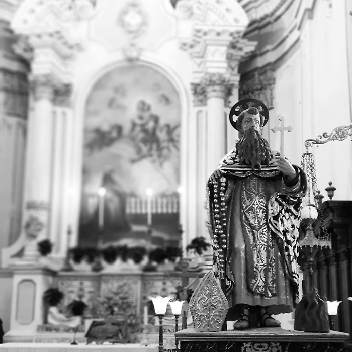 Il simulacro di Sant'Antonio abate dopo la traslazione