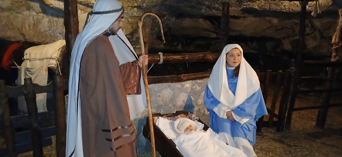 Una immagine iconica del presepe vivente di Monterosso Almo ultima edizione