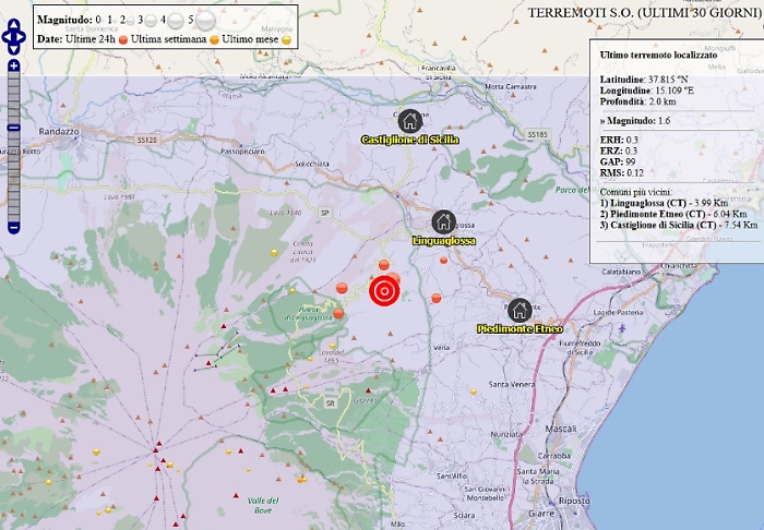 Sciame sismico finito sull'Etna