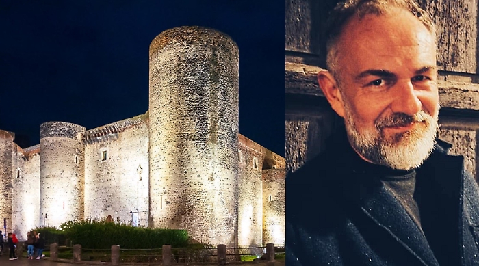 Il Castello Ursino a Catania e il giornalista Gian Luca Marino
