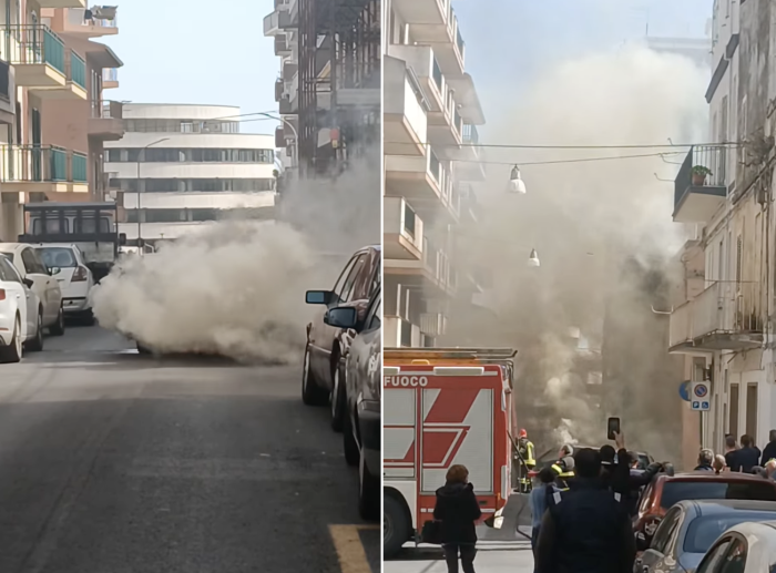 Auto in fiamme in via Bandiera