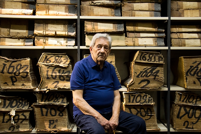 02.04.2025 Giuseppe Leone all'Archivio storico della Fondazione Banco di Napoli - ph Emanuela Alfano