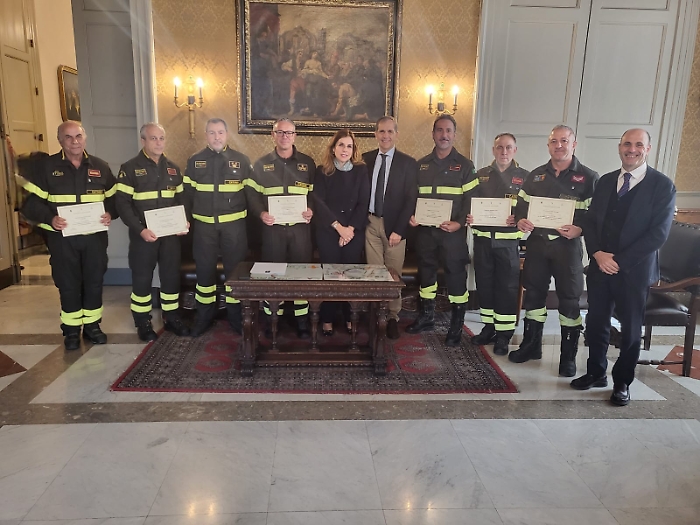 Vigili del Fuoco ricevuti in Municipio a Catania