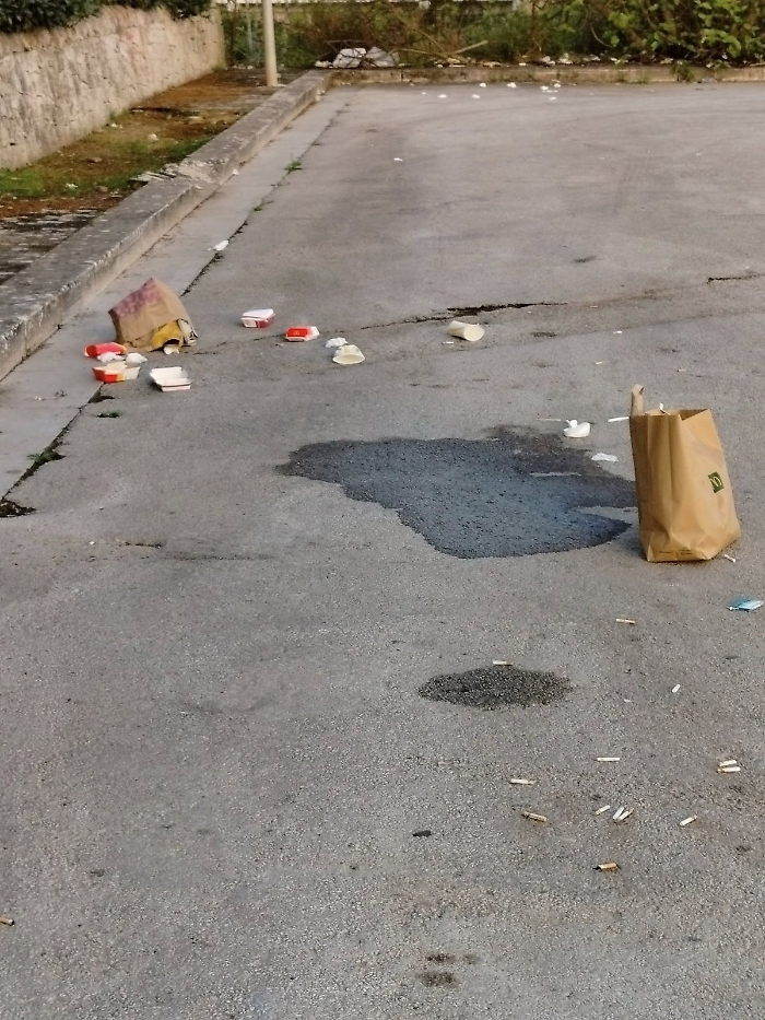 Una delle aree sporcate