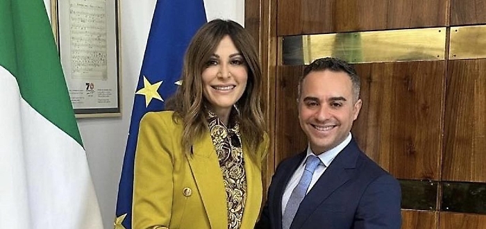 Ministro del Turismo Daniela Santanch&egrave; e il sindaco di Lampedusa Filippo Mannino