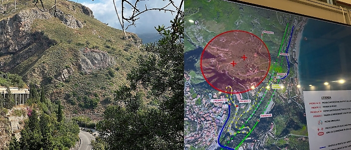 Costone roccioso da abbattere a Taormina