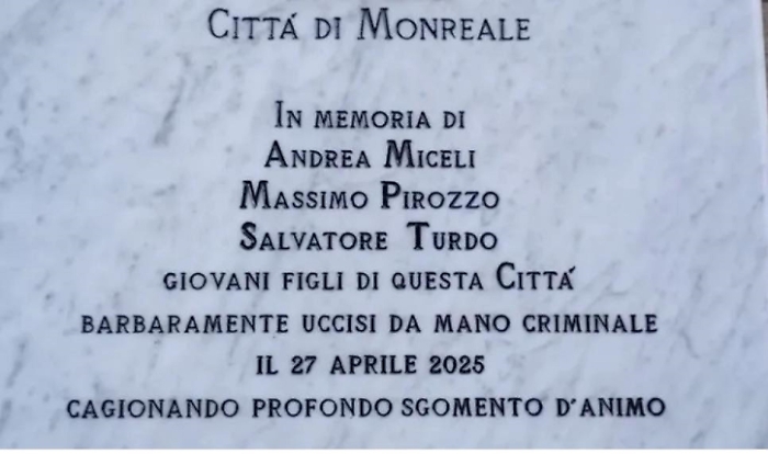 Lapide per vittime di Monreale
