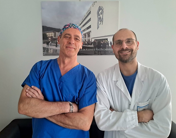 Da sinistra, il professor Fabrizio Luca e il dottor Andrea Boncoraglio