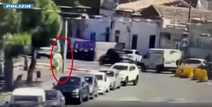 L'omicida di piazza Mancini Battaglia nel momento della tentata fuga