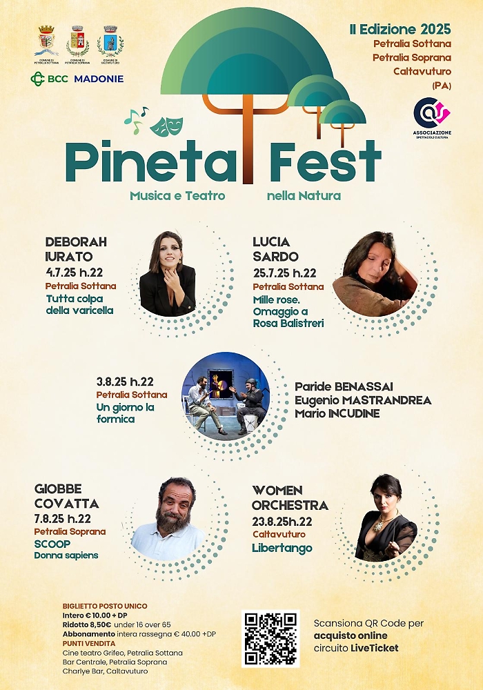 I borghi sulle Madonie diventano palcoscenici di teatro e musica all&rsquo;aperto per il Pineta Fest 2025
