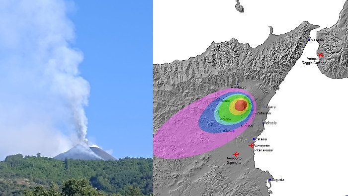 Etna, eruzione e nube vulcanica dal cratere di Sud-Est: avviso arancione per il volo