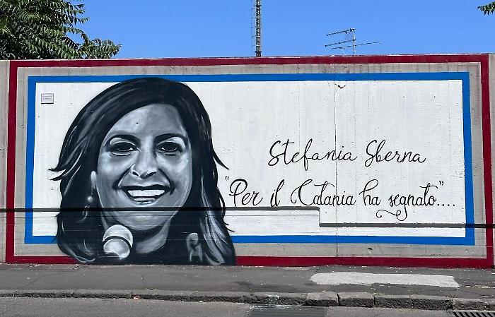 L'omaggio del Calcio Catania a Stefania Sberna: un murale per ricordarla