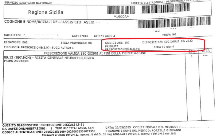 Ragusa, la richiesta per la visita di un neurochirurgo si trasforma in una odissea: la nuova denuncia del comitato civico Art. 32