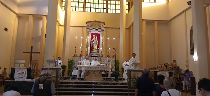 La messa di ieri pomeriggio al santuario del Carmine 2025