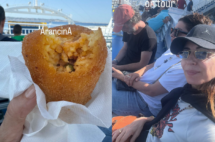 Giorgia sul traghetto in arrivo in Sicilia