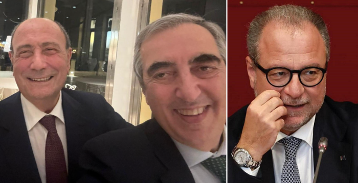 da sinistra Schifani, Gasparri, Mul&egrave;