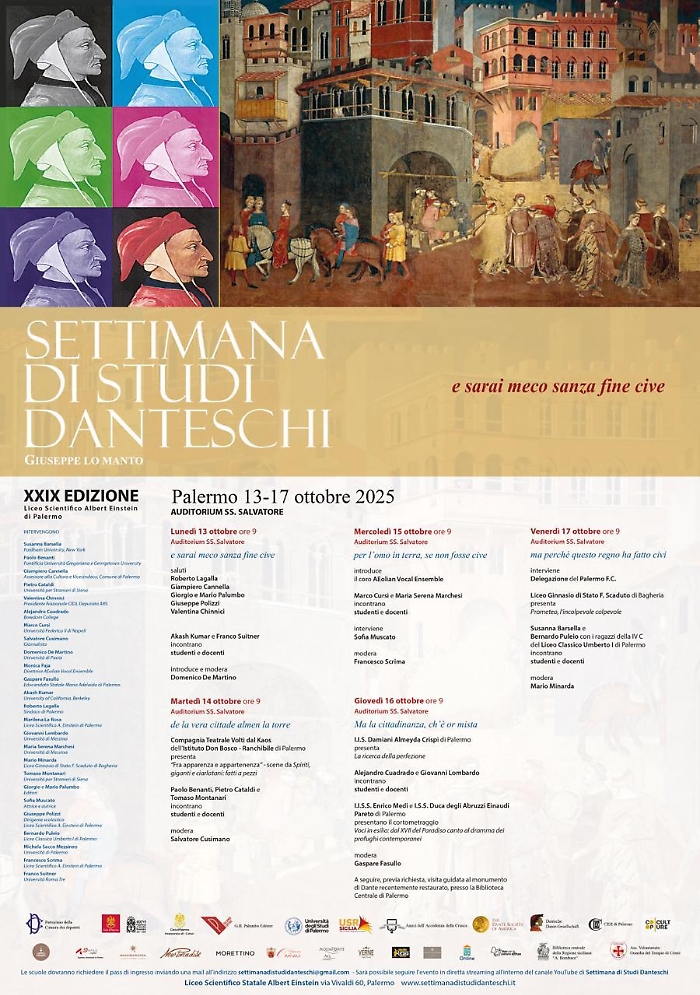 Dante in prima fila: al via la XXIX settimana di studi danteschi a Palermo
