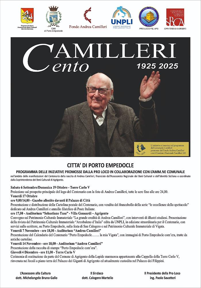 Convegno per il centenario: la grande eredità di Andrea Camilleri ad Agrigento