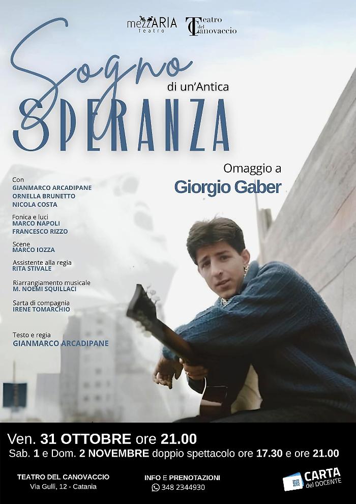  "Sogno di un’antica speranza" su Giorgio Gaber