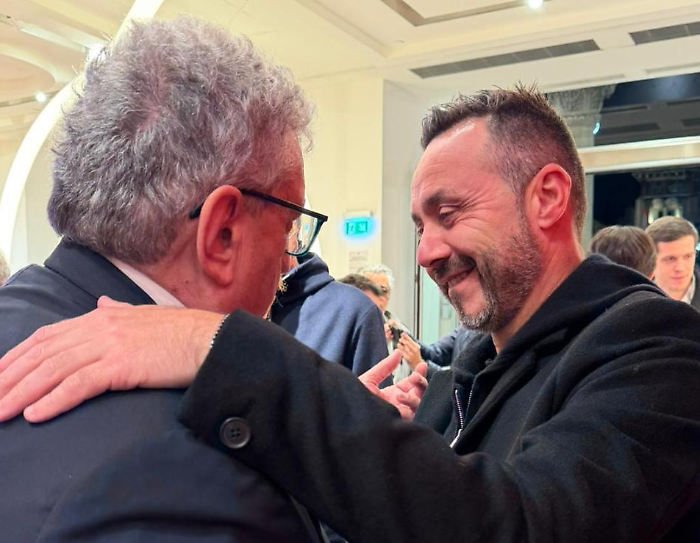 Due ex del Palermo s'abbracciano: Perinetti e De Zerbi, incontro a Milano