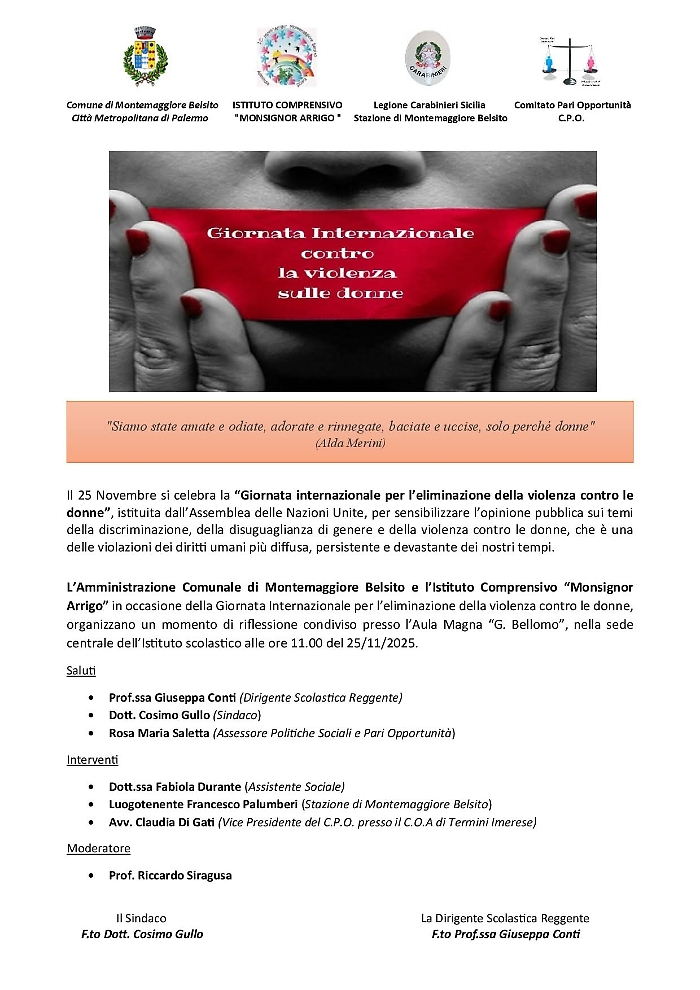Montemaggiore Belsito: installazione e riflessione il 25 novembre per dire basta alla violenza sulle donne