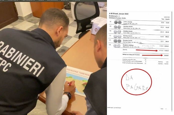 Le false certificazioni per vendere nelle case d'aste in Europa, il "pizzino" che ha incastrato il tombarolo