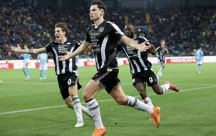 Udinese-Napoli: Zaniolo incontenibile, Ekkelenkamp  segna un eurogol e la squadra di Conte perde ancora