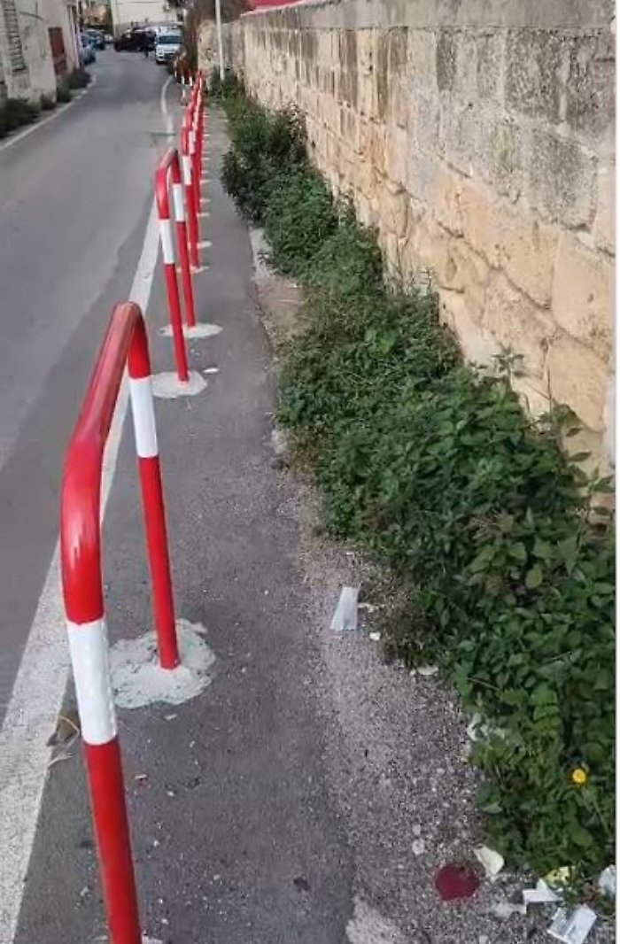 angolo tra via Camillo Camilliani e via Leonardo da Vinci invaso dalle erbacce