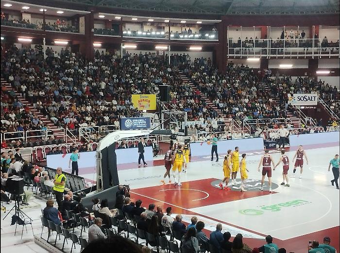 Il Trapani Shark in campo durante una recente gara di Champions League