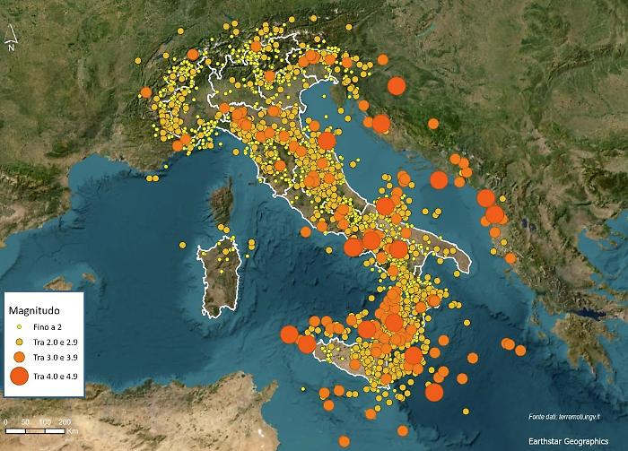 Terremoti in Italia, nel 2025 in Italia registrate 15.759 scosse, mille in meno del 2024: in Sicilia il numero pi&ugrave; alto