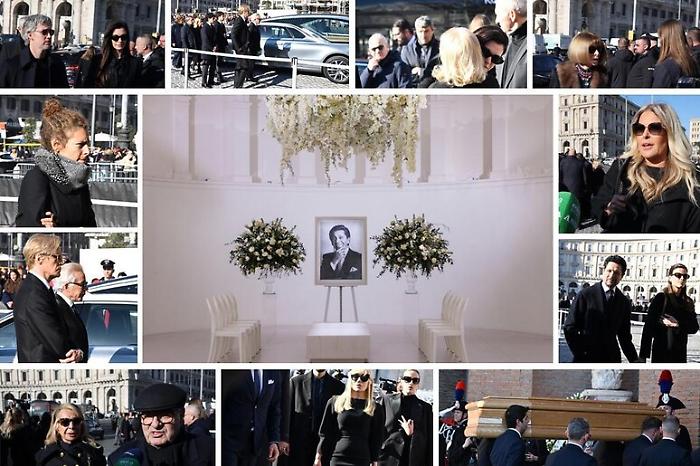 Musica, rose bianche e applausi per l'ultimo saluto a Valentino 