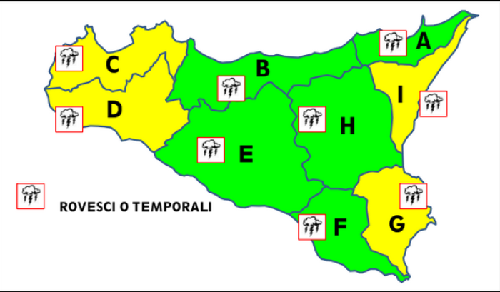 Maltempo, allerta gialla su Palermo: domenica 25 gennaio previsti rovesci e temporali