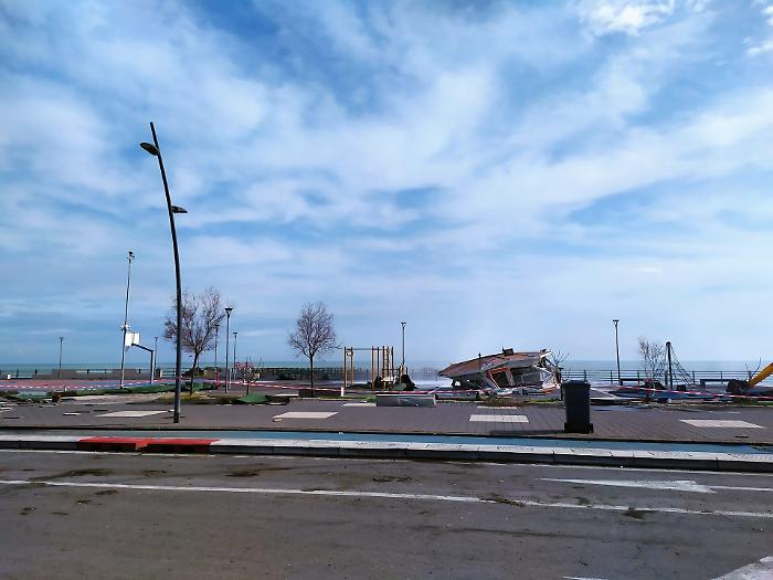 Lungomare Catania dopo il ciclone Harry il 