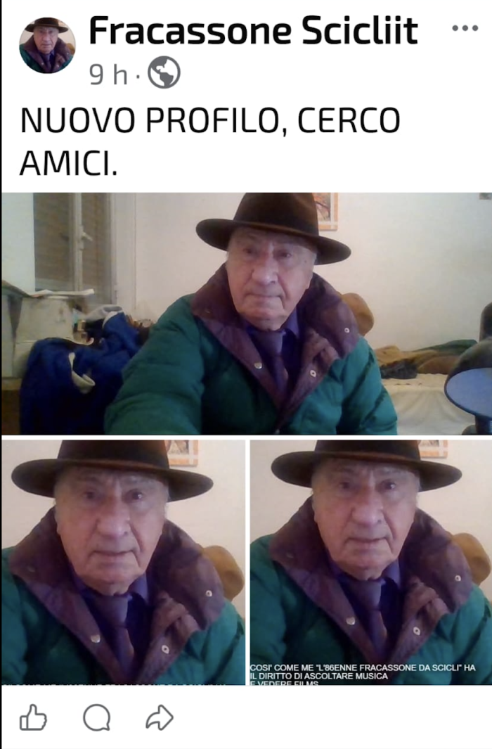 Scicli, l'anziano fracassone sbarca su Facebook