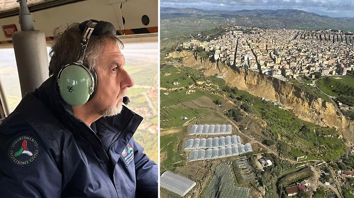 Niscemi, Ciciliano: &laquo;La frana &egrave; ancora attiva, il suo moto pi&ugrave; grande di quello del Vajont&raquo;