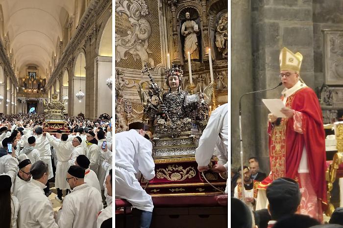 L'omelia (forte) di Renna: &laquo;Chi possiede illecitamente armi non pu&ograve; dirsi devoto perch&eacute; offende Agata&raquo;