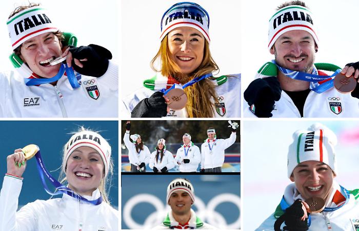 Olimpiadi Milano Cortina: Italia sul podio con tutti atleti con le stellette