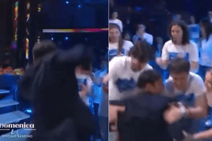 Applausi e sorriso, Sal Da Vinci cade al Teatro Ariston dopo il bis di "Per sempre s&igrave;" a "Domenica In": il video