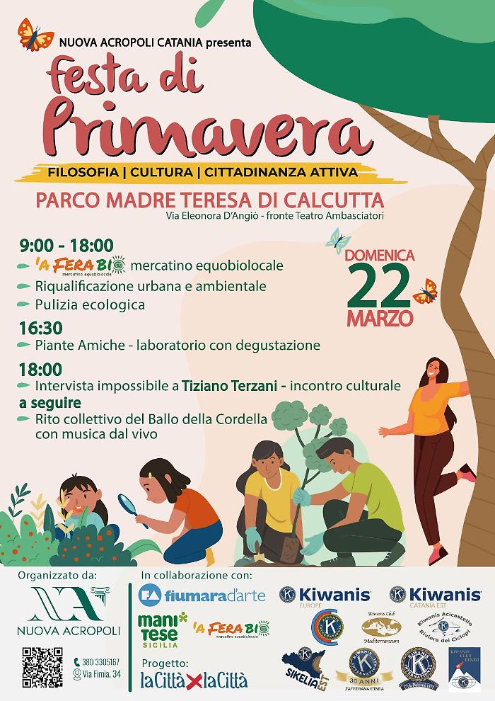 Domenica 22 marzo: festa di primavera al parco Madre Teresa di Calcutta con Nuova Acropoli Catania
