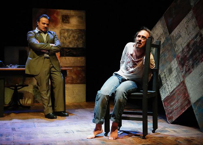 Gli attori Matteo Contino e Alessio Barone e 