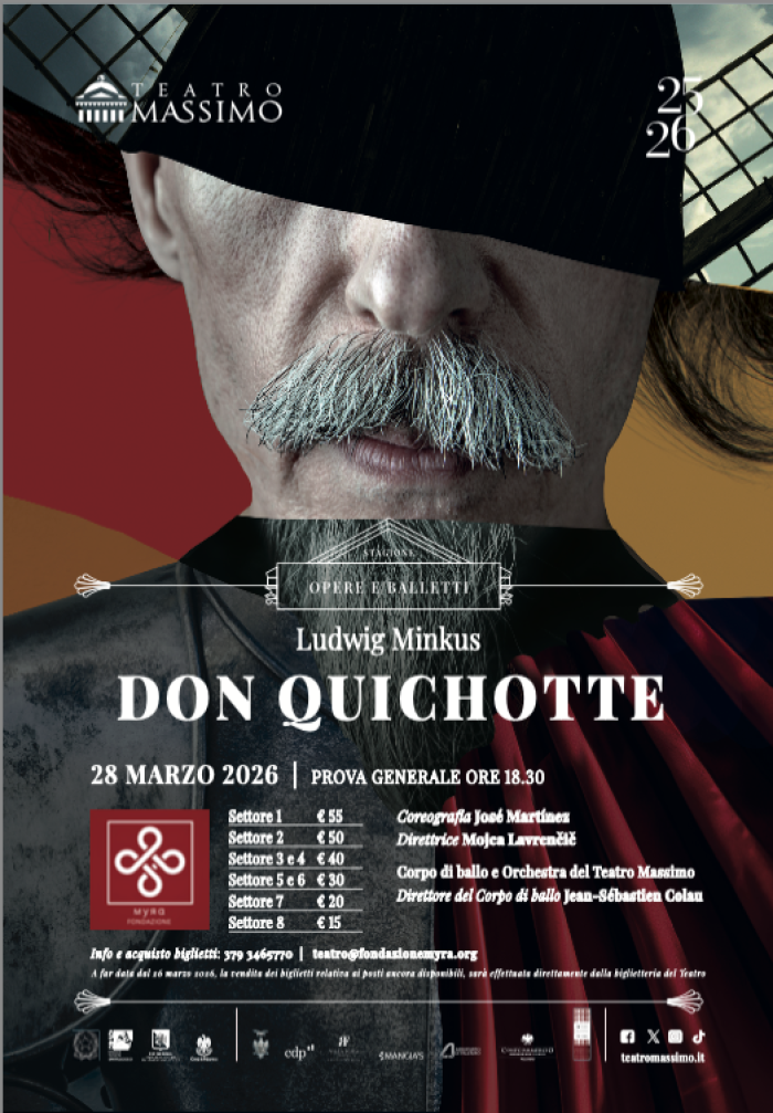 Don Quichotte torna al Teatro Massimo: prova generale benefica a favore di Borgo Blu