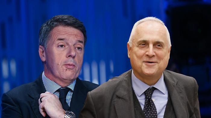 da sinistra Matteo Renzi, Claudio Lotito