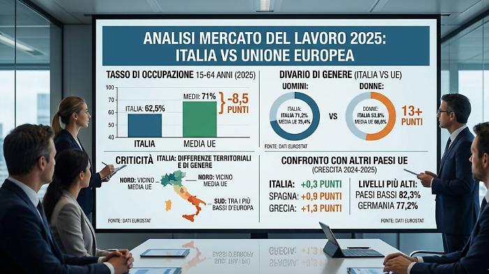 Lavoro, Italia fanalino di coda in Europa: gap di genere e divario del Sud