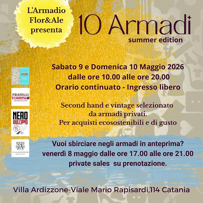 Torna a Catania "10 Armadi &ndash; Summer Edition": second hand chic a Villa Ardizzone